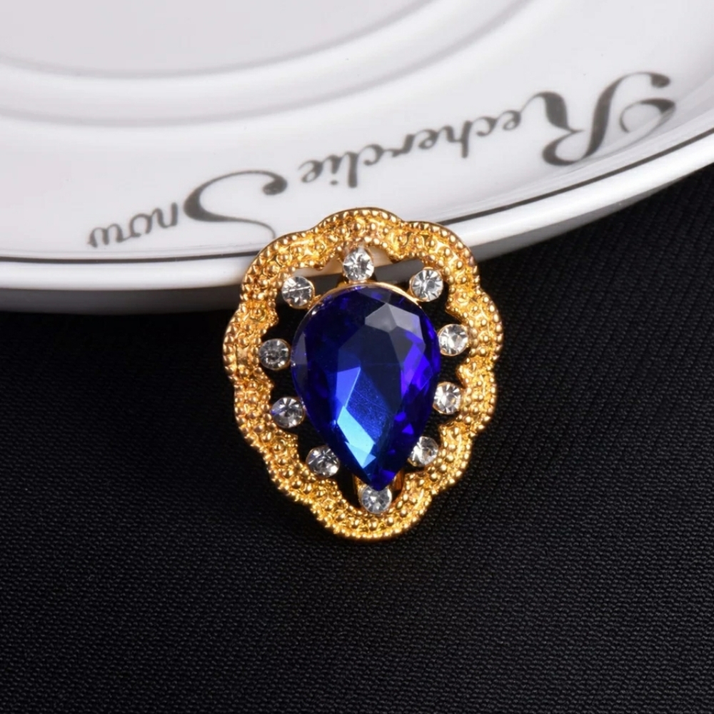 💎💧Vintage style blue crystal water drop brootch
